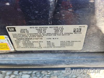 Zdjęcie 13 z 13 samochodu: 2015 CHEVROLET TRAVERSE LTZ VIN:1GNKVJKD3FJ102113 - miniatura