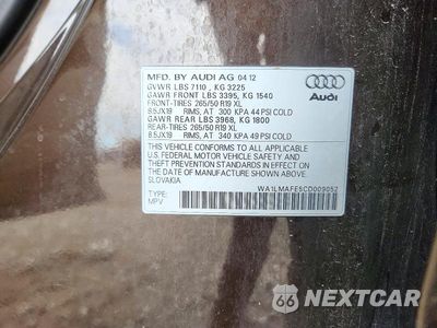 Zdjęcie 12 z 12 samochodu: 2012 AUDI Q7 PREMIUM PLUS VIN:WA1LMAFE5CD009052 - miniatura