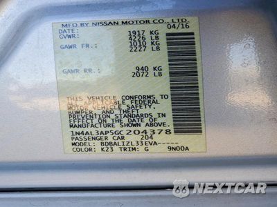 Zdjęcie 12 z 12 samochodu: 2016 NISSAN ALTIMA 2.5 SV VIN:1N4AL3AP5GC204378 - miniatura