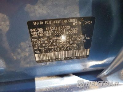 Zdjęcie 13 z 13 samochodu: 2008 SUBARU FORESTER 2.5X VIN:JF1SG636X8H733246 - miniatura