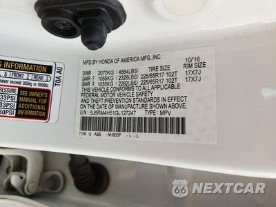 Zdjęcie 13 z 13 samochodu: 2016 HONDA CR-V EX VIN:5J6RM4H51GL127247 - miniatura