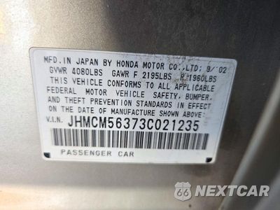Zdjęcie 12 z 12 samochodu: 2003 HONDA ACCORD LX VIN:JHMCM56373C021235 - miniatura