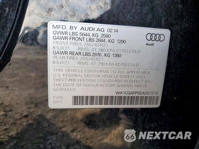 Zdjęcie 14 z 14 samochodu: 2014 AUDI SQ5 PREMIUM PLUS VIN:WA1CGAFP5EA091216 - miniatura