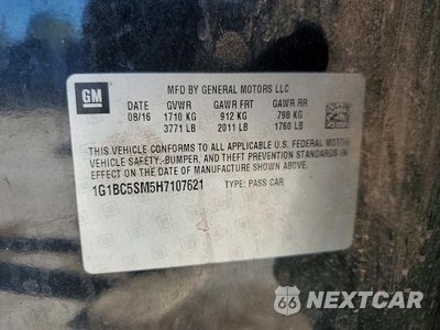 Zdjęcie 12 z 12 samochodu: 2017 CHEVROLET CRUZE LS VIN:1G1BC5SM5H7107621 - miniatura