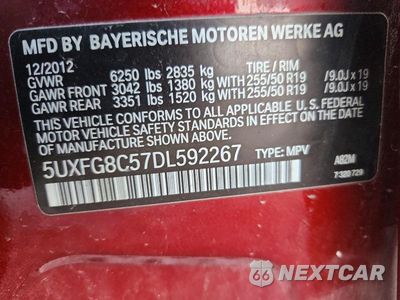 Zdjęcie 13 z 13 samochodu: 2013 BMW X6 XDRIVE50I VIN:5UXFG8C57DL592267 - miniatura