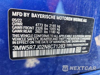 Zdjęcie 13 z 13 samochodu: 2022 BMW 330XI VIN:3MW5R7J02N8C71283 - miniatura