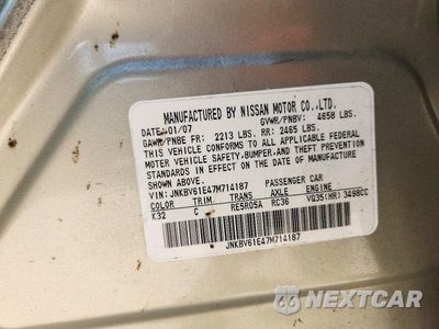 Zdjęcie 13 z 13 samochodu: 2007 INFINITI G35 BASE VIN:JNKBV61E47M714187 - miniatura