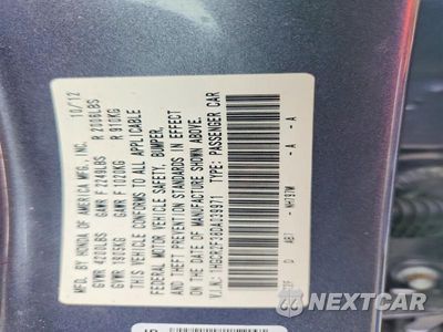 Zdjęcie 12 z 12 samochodu: 2013 HONDA ACCORD LX VIN:1HGCR2F38DA039971 - miniatura