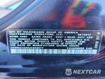 Zdjęcie 12 z 12 samochodu: 2018 VOLKSWAGEN PASSAT SE VIN:1VWBA7A33JC000577 - miniatura
