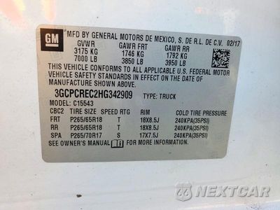 Zdjęcie 12 z 12 samochodu: 2017 CHEVROLET SILVERADO C1500 LT VIN:3GCPCREC2HG342909 - miniatura