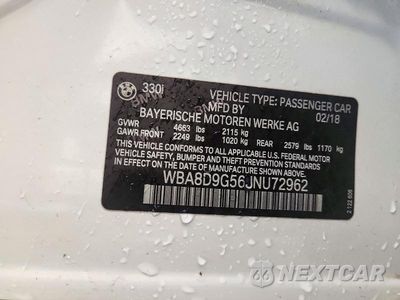 Zdjęcie 12 z 12 samochodu: 2018 BMW 330 XI VIN:WBA8D9G56JNU72962 - miniatura