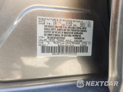 Zdjęcie 12 z 12 samochodu: 2017 NISSAN SENTRA S VIN:3N1AB7AP4HY225402 - miniatura