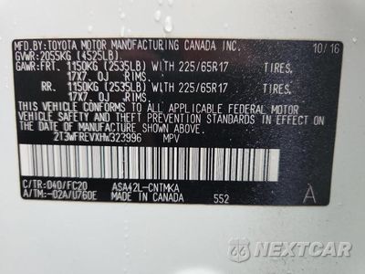 Zdjęcie 13 z 13 samochodu: 2017 TOYOTA RAV4 SE VIN:2T3WFREVXHW323996 - miniatura