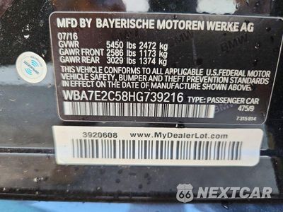 Zdjęcie 12 z 12 samochodu: 2017 BMW 740 I VIN:WBA7E2C58HG739216 - miniatura
