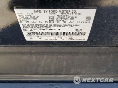 Zdjęcie 12 z 12 samochodu: 2017 FORD EXPLORER XLT VIN:1FM5K8D84HGA99709 - miniatura