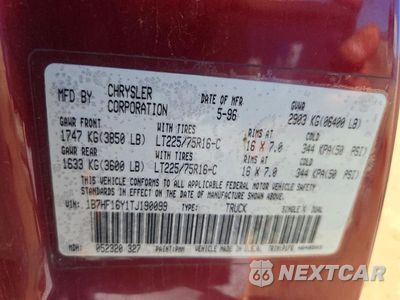 Zdjęcie 12 z 12 samochodu: 1996 DODGE RAM 1500 VIN:1B7HF16Y1TJ190099 - miniatura