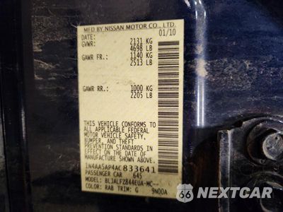 Zdjęcie 12 z 12 samochodu: 2010 NISSAN MAXIMA VIN:1N4AA5AP4AC833641 - miniatura