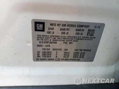 Zdjęcie 13 z 13 samochodu: 2020 CHEVROLET TRAX 1LT VIN:KL7CJPSB7LB075494 - miniatura
