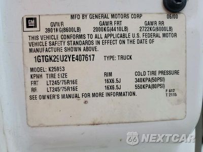 Zdjęcie 12 z 12 samochodu: 2000 GMC NEW SIERRA K2500 VIN:1GTGK29U2YE407617 - miniatura