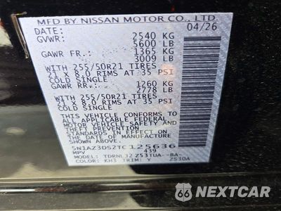 Zdjęcie 13 z 13 samochodu: 2026 NISSAN MURANO PLATINUM VIN:5N1AZ3DS2TC125636 - miniatura