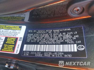 Zdjęcie 12 z 12 samochodu: 2024 LEXUS ES 350 LUXURY VIN:58AEZ1B16RU167240 - miniatura