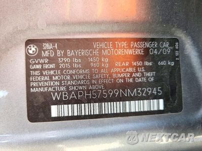 Zdjęcie 13 z 13 samochodu: 2009 BMW 328 I SULEV VIN:WBAPH57599NM32945 - miniatura