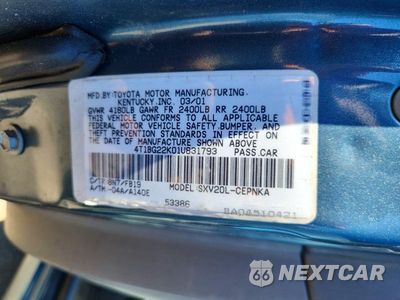 Zdjęcie 12 z 12 samochodu: 2001 TOYOTA CAMRY LE VIN:4T1BG22K01U831793 - miniatura