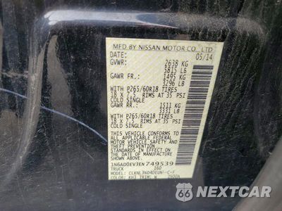 Zdjęcie 12 z 12 samochodu: 2014 NISSAN FRONTIER SL VIN:1N6AD0EV3EN749539 - miniatura