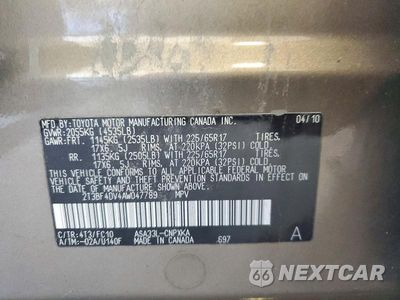 Zdjęcie 13 z 13 samochodu: 2010 TOYOTA RAV4 BASE VIN:2T3BF4DV4AW047789 - miniatura