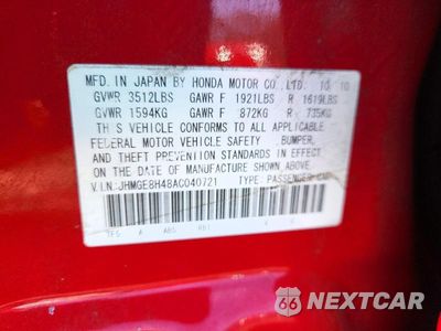 Zdjęcie 12 z 12 samochodu: 2010 HONDA FIT SPORT VIN:JHMGE8H48AC040721 - miniatura