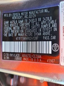 Zdjęcie 12 z 12 samochodu: 2024 TOYOTA CAMRY XLE VIN:4T1F11AK4RU241297 - miniatura