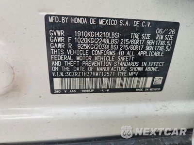 Zdjęcie 13 z 13 samochodu: 2027 HONDA HR-V LX VIN:3CZRZ1H37VM712571 - miniatura