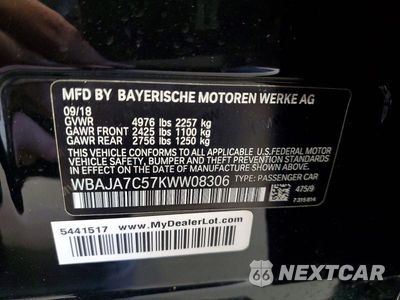 Zdjęcie 12 z 12 samochodu: 2019 BMW 530 XI VIN:WBAJA7C57KWW08306 - miniatura