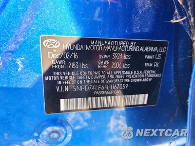 Zdjęcie 12 z 12 samochodu: 2017 HYUNDAI ELANTRA SE VIN:5NPD74LF6HH167059 - miniatura