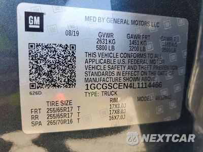 Zdjęcie 12 z 12 samochodu: 2020 CHEVROLET COLORADO LT VIN:1GCGSCEN4L1114466 - miniatura