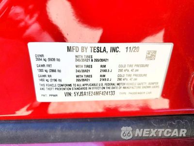 Zdjęcie 13 z 13 samochodu: 2021 TESLA MODEL S VIN:5YJSA1E24MF424133 - miniatura