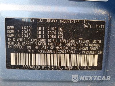 Zdjęcie 12 z 12 samochodu: 2012 SUBARU LEGACY 3.6R LIMITED VIN:4S3BMDL66C2016393 - miniatura