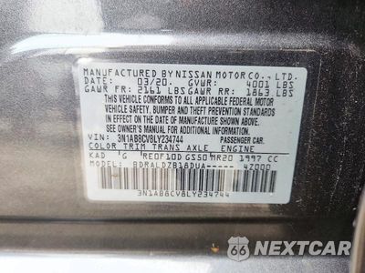 Zdjęcie 12 z 12 samochodu: 2020 NISSAN SENTRA SV VIN:3N1AB8CV8LY234744 - miniatura