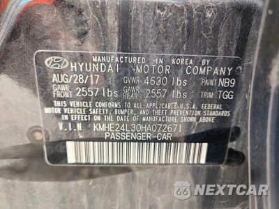 Zdjęcie 13 z 13 samochodu: 2017 HYUNDAI SONATA HYBRID SE VIN:KMHE24L30HA072671 - miniatura