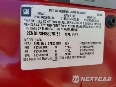 Zdjęcie 13 z 13 samochodu: 2005 CHEVROLET EQUINOX VIN:2CNDL73F856078151 - miniatura