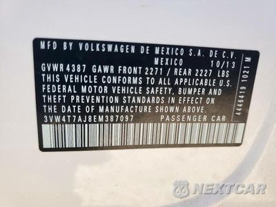 Zdjęcie 12 z 12 samochodu: 2014 VOLKSWAGEN JETTA GLI VIN:3VW4T7AJ8EM387097 - miniatura