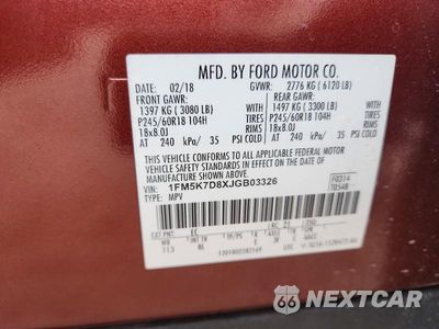 Zdjęcie 13 z 13 samochodu: 2018 FORD EXPLORER XLT VIN:1FM5K7D8XJGB03326 - miniatura
