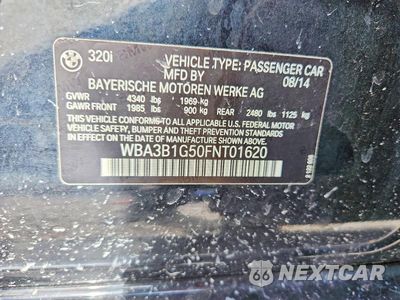 Zdjęcie 12 z 12 samochodu: 2015 BMW 320 I VIN:WBA3B1G50FNT01620 - miniatura