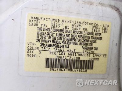 Zdjęcie 12 z 12 samochodu: 2011 NISSAN SENTRA 2.0 VIN:3N1AB6AP9BL648118 - miniatura