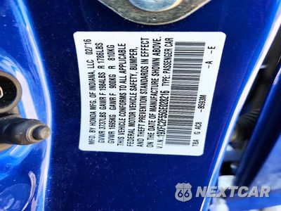 Zdjęcie 12 z 12 samochodu: 2016 HONDA CIVIC LX VIN:19XFC2F55GE028216 - miniatura