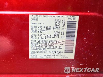 Zdjęcie 13 z 13 samochodu: 2018 NISSAN MURANO SL VIN:5N1AZ2MH0JN153564 - miniatura