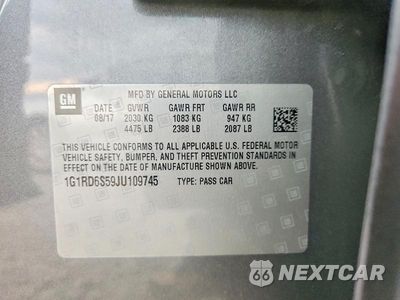 Zdjęcie 12 z 12 samochodu: 2018 CHEVROLET VOLT PREMIER VIN:1G1RD6S59JU109745 - miniatura