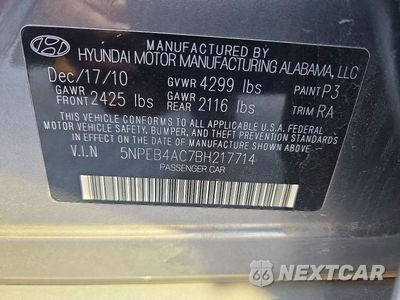 Zdjęcie 12 z 12 samochodu: 2011 HYUNDAI SONATA GLS VIN:5NPEB4AC7BH217714 - miniatura