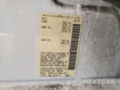 Zdjęcie 13 z 13 samochodu: 2020 NISSAN ALTIMA SR VIN:1N4BL4CV9LN308151 - miniatura