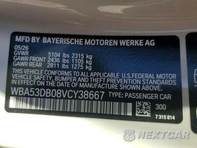 Zdjęcie 12 z 12 samochodu: 2027 BMW 430XI VIN:WBA53DB08VCY38667 - miniatura